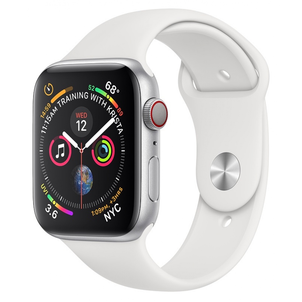 Apple Watch 4 40mm Silver/White Sport Band