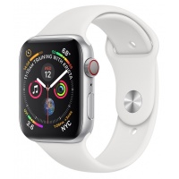 Apple Watch 4 44mm Silver/White Sport Band